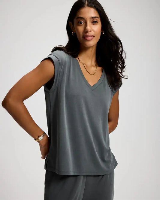 Sand Washed Relaxed Short Sleeve Top