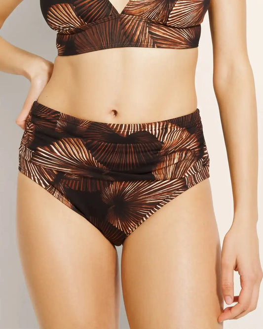 Ruched High-Waisted Bikini Bottoms