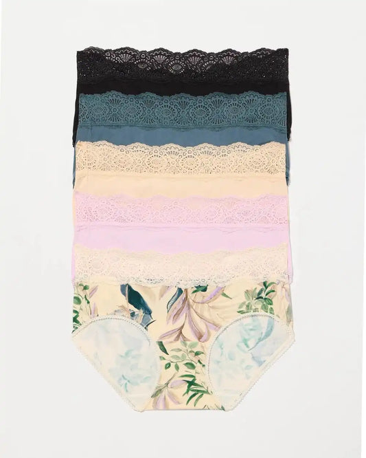 Hipster Panty with Crochet Lace 5 Pack