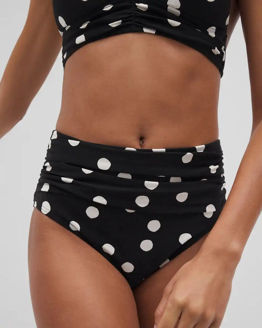 Ruched High-Waist Bikini Bottom