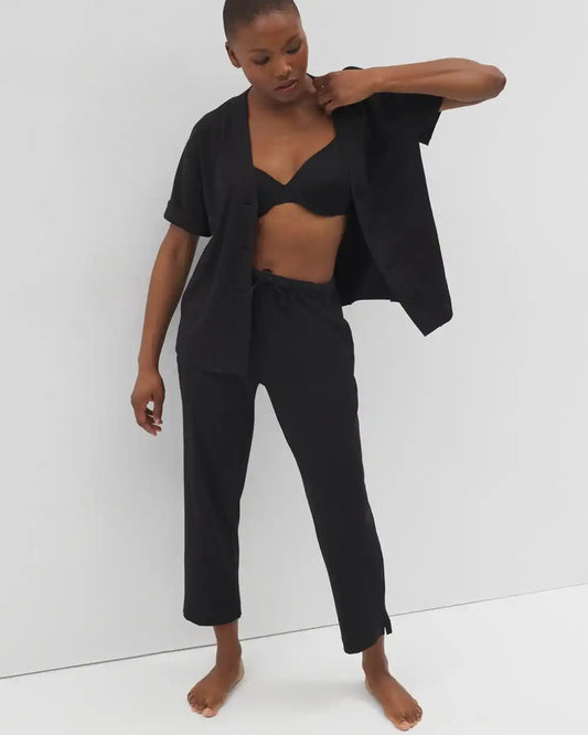Button-Front Pajama Tee