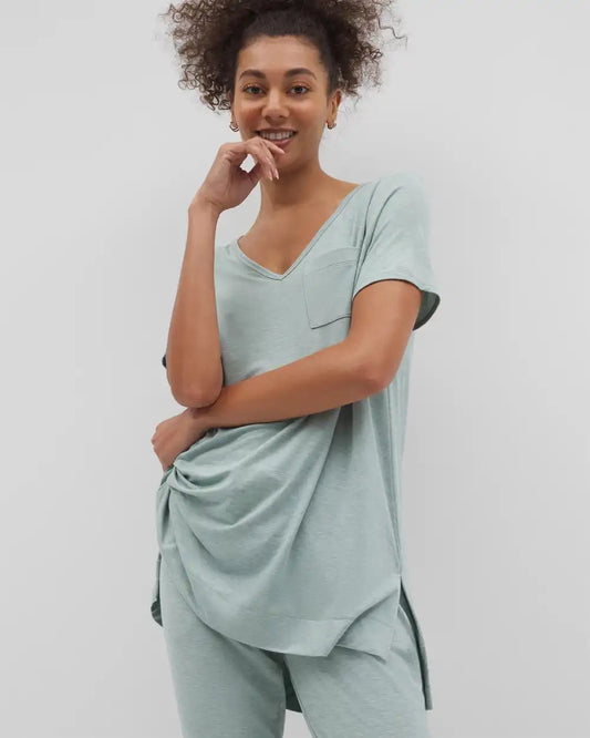 Short Sleeve Pajama Tunic Tee