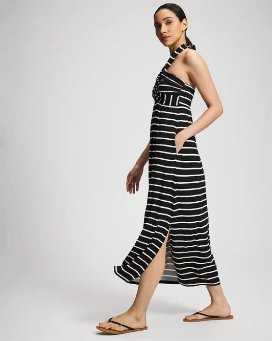 Twist-Front Halter Maxi Bra Dress