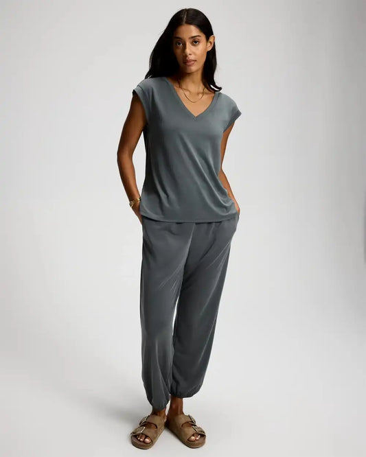 Sand Washed Relaxed Short Sleeve Top