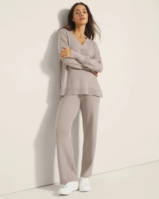 Lurex Straight Leg Sweater Pant