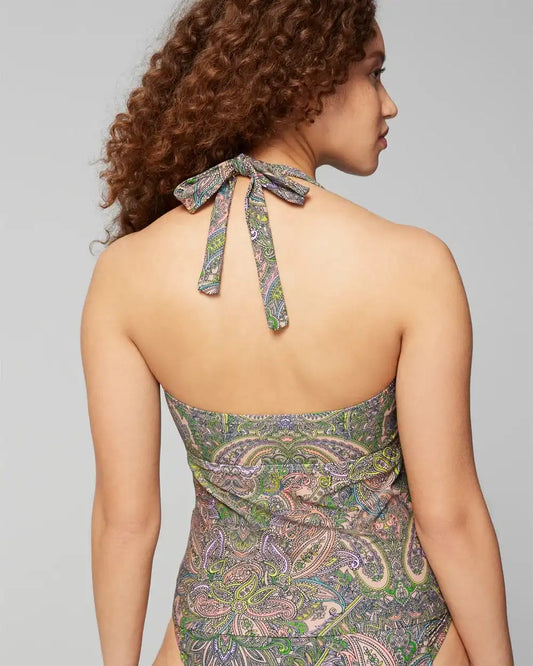 V-Wire Halter Tankini