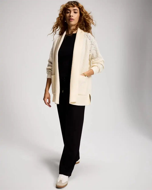Pointelle Long Sleeve Wrap