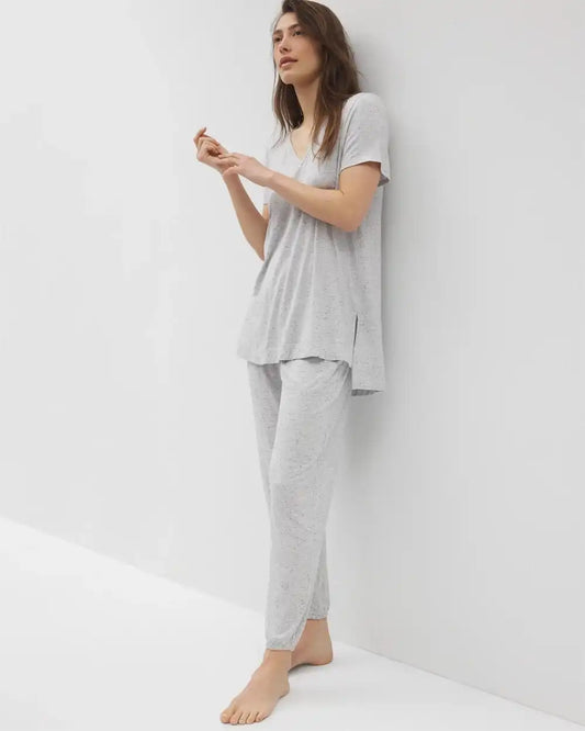 Slub Short Sleeve Tunic Pajama Tee