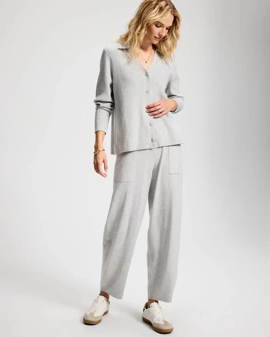 Premier Knit Rib Button-Up Top