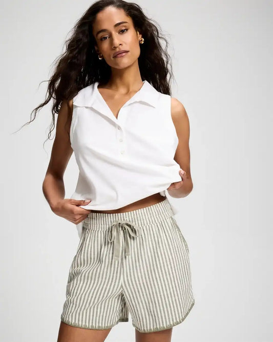 Beach Cotton Relaxed Blanket Stitch Shorts