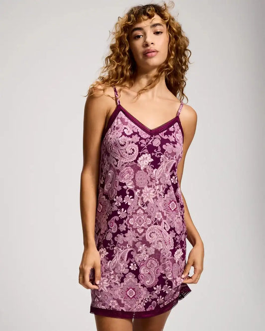 Cool Nights Lace Trim Chemise with Shelf Bra