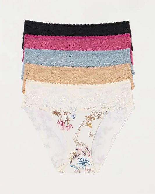 Edge Hipster Panty with Lace 5 Pack
