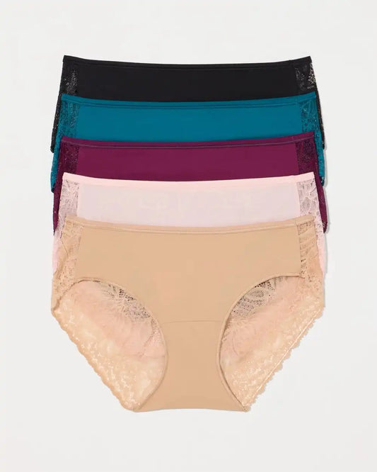 Lace Back Hipster Panty 5-Pack