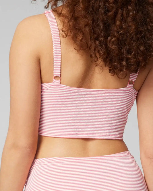 Seersucker V-Wire Cropped Bikini