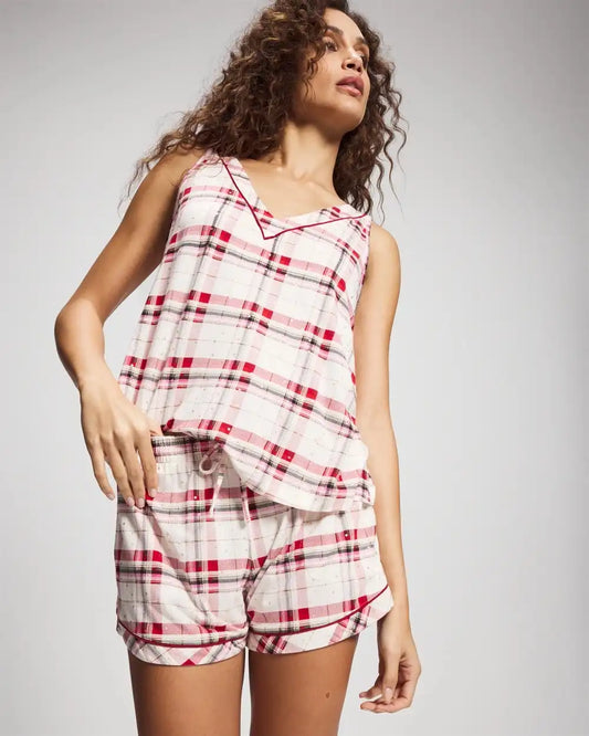 Relaxed Piped Pajama Short