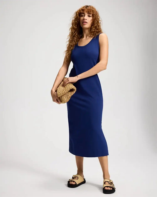 Cotton Sleeveless Midi Dress
