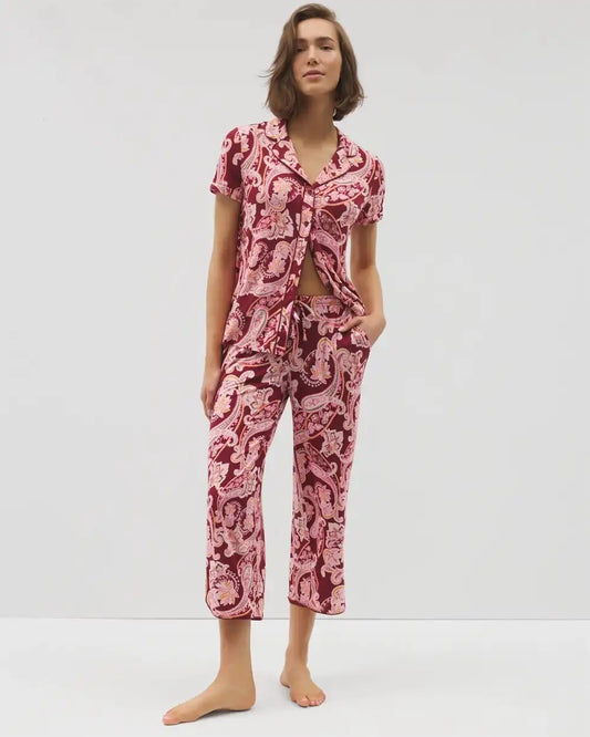 Piped Crop Pajama Pants