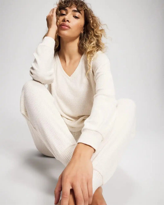 Long Sleeve V-Neck Pajama Top