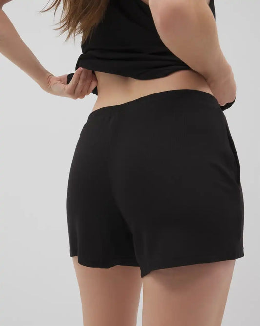 Lightweight Rib Knit Pajama Shorts