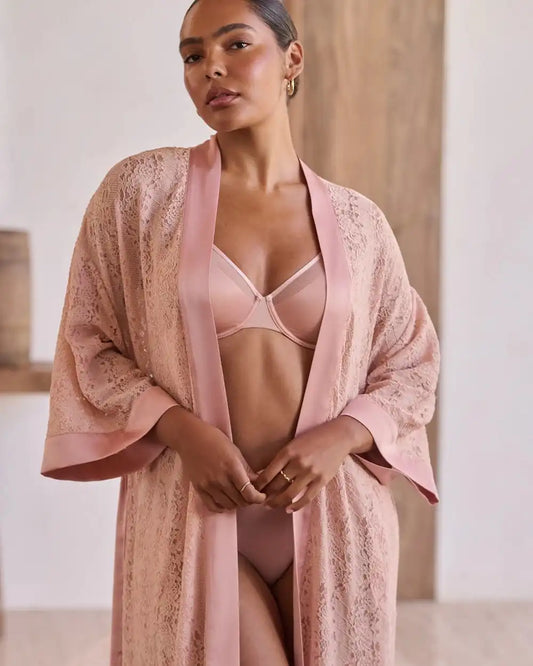 Allover Lace Kimono Robe
