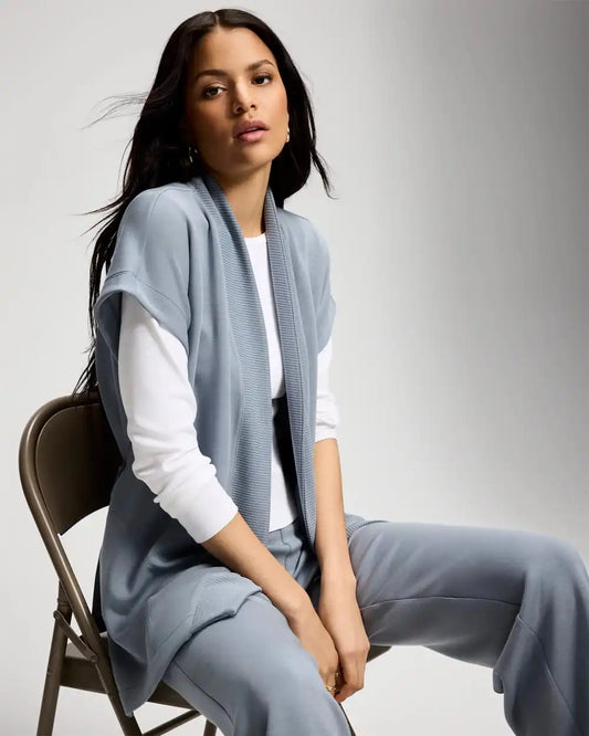 Modern Modal Relaxed Belted Wrap Vest