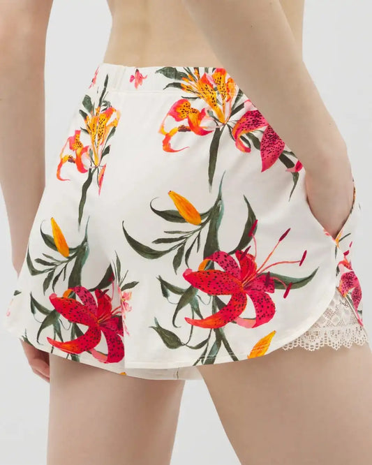 Lace-Trim Pajama Shorts
