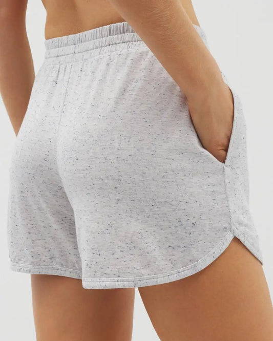 Slub Curved Hem Pajama Short