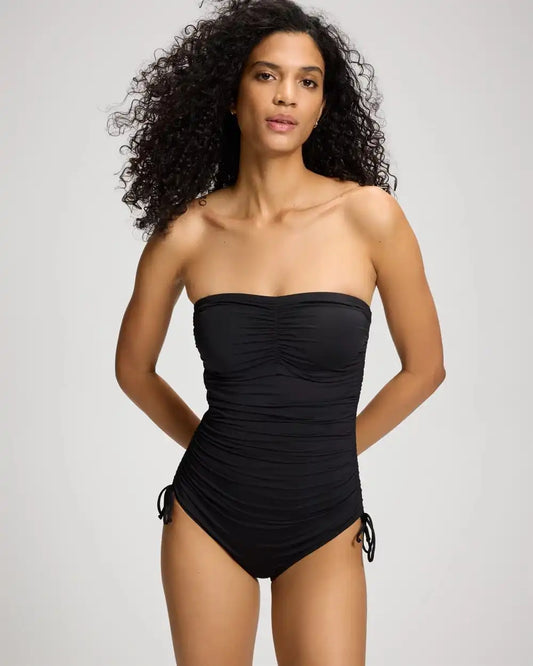 Ruched Bandeau One-Piece Swimsuit