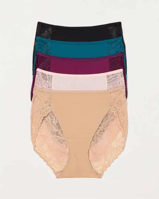 Lace Back High-Leg Panty 5-Pack