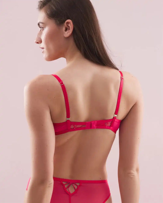 Architectural Embroidered Balconette Bra
