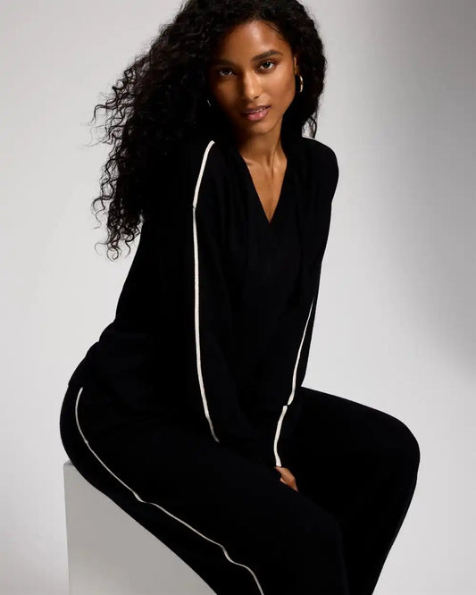 Sweater Contrast Stitch Hoodie