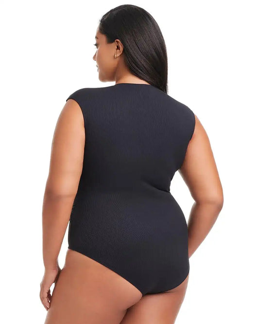 Pique Ole Cap Sleeve Surplice One Piece