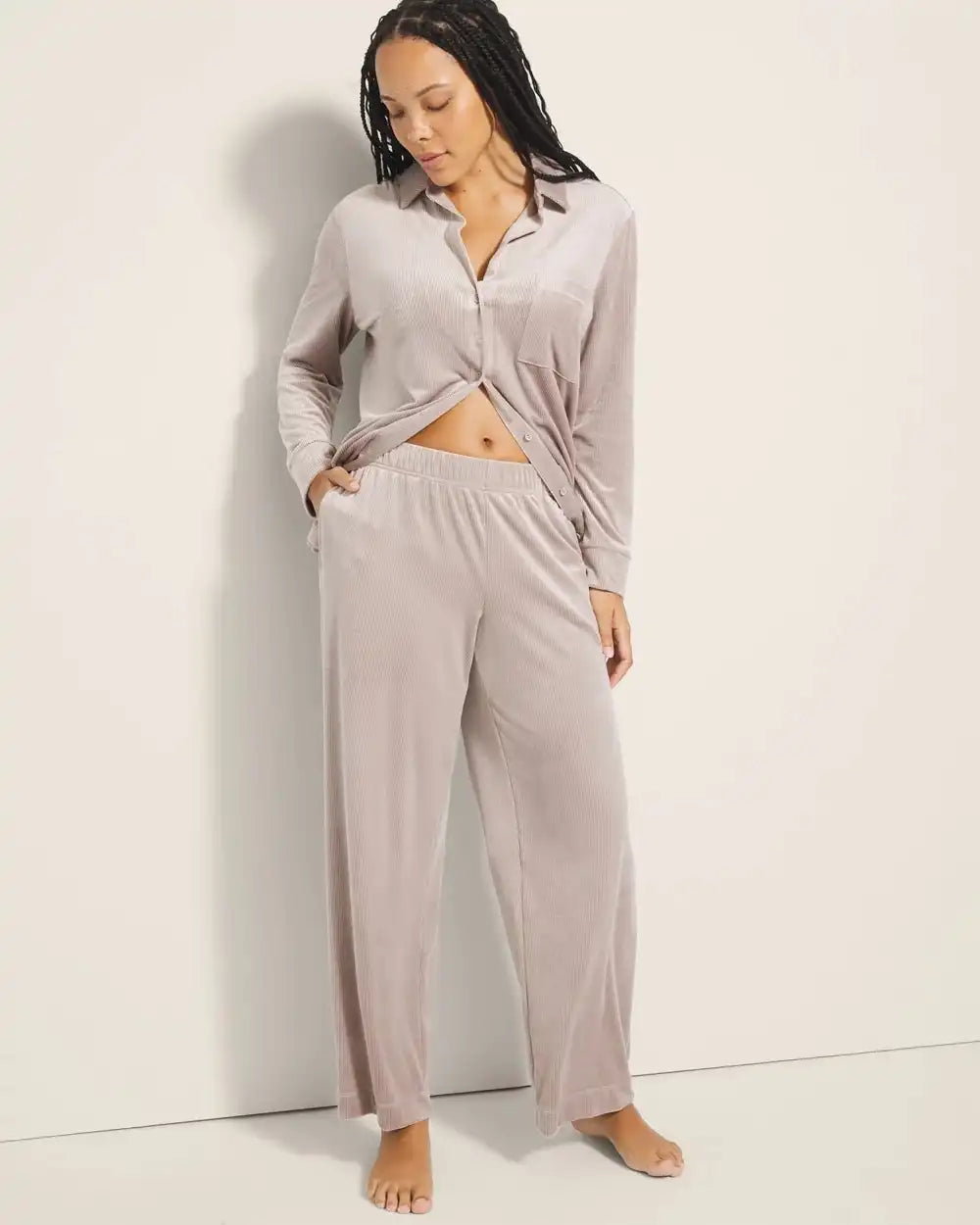 bed Wide-Leg Pajama Pants
