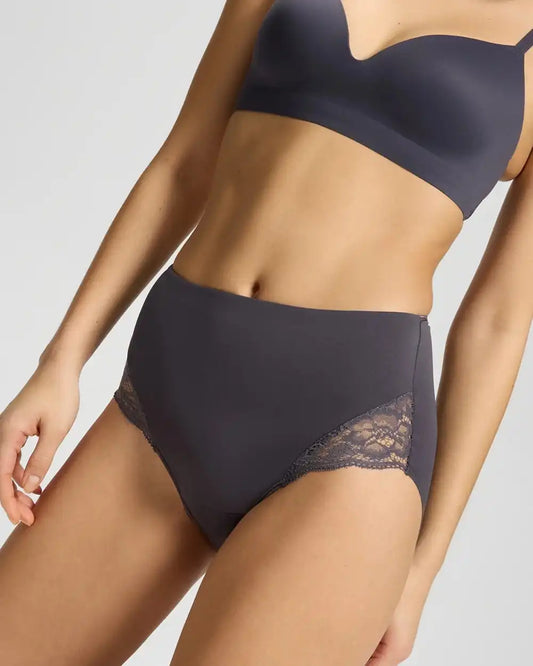 High-Waist Brief Panty with Lace