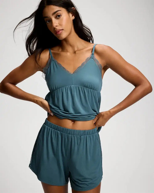 Fine Line Lace Pajama Shorts