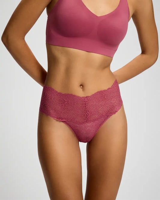 Crochet Lace High-Waist Thong Panty